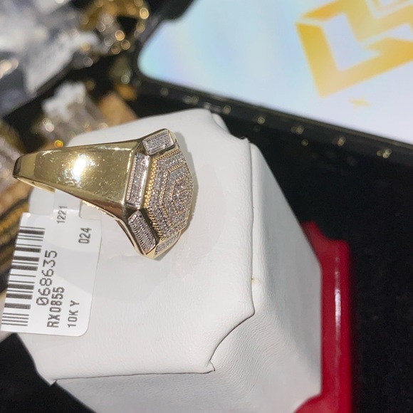 10k real gold SI diamond men statement ring not CZ not plated FREE APPRAISAL WOW - Picture 4 of 5